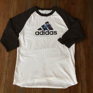 Adidas Graphic Baseball T Shirt Top Like New